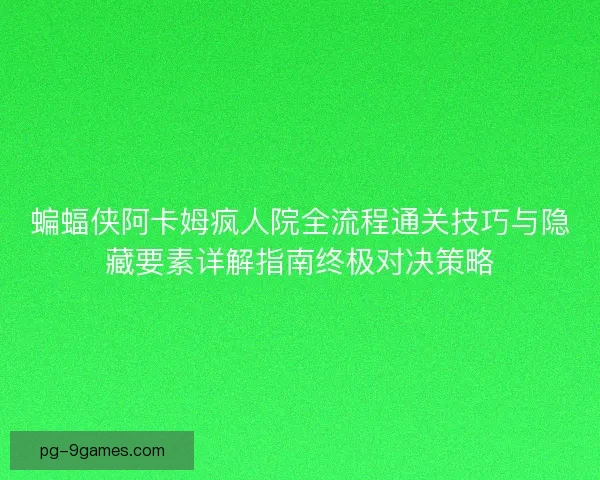 蝙蝠侠阿卡姆疯人院全流程通关技巧与隐藏要素详解指南终极对决策略