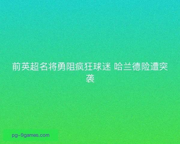 前英超名将勇阻疯狂球迷 哈兰德险遭突袭